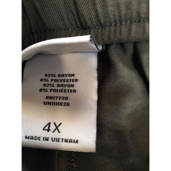 AVA Viv Women Short 4X Olive Green Rayon And Polyester sku13 - Picture 3 of 4